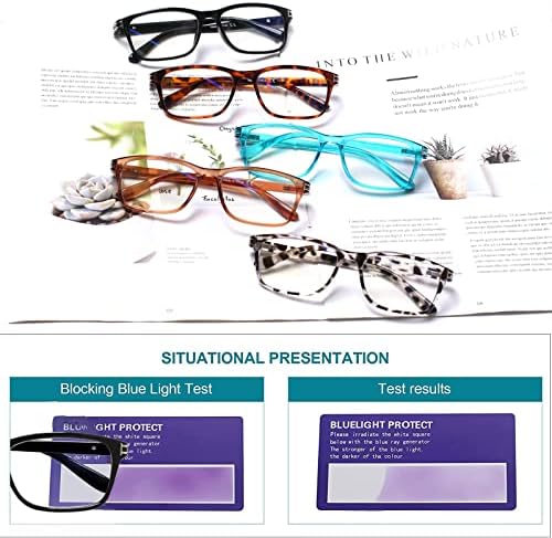 ЈУМОСТ 6 Пакет Очила За Читање За Жени Сина Светлина Блокирање Мажи Компјутерски Читачи Пролетна Шарка Модни Дами Очила