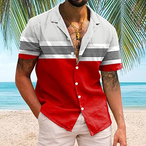 2023 Нови мажи Обични кратки ракави пролетни летни летни врат 3Д печатени кошули модни врвни кошули со блузи сув сет