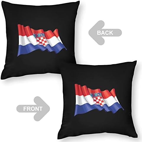 Хрватска знаме на плоштад перница од полиестерска перница капачиња фрлаат капаци за перници за декор на софа