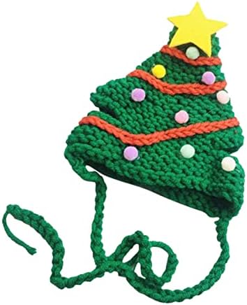 Aboofan 3 парчиња XMAS реквизит плете кутре кутре со глава во форма на додатоци предиво од предиво, прекрасна декоративна капа Дедо Мраз за