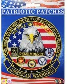 „Американски воини“ се сети - патриотски закрпи, извезено железо на лепенка - 5,25 “
