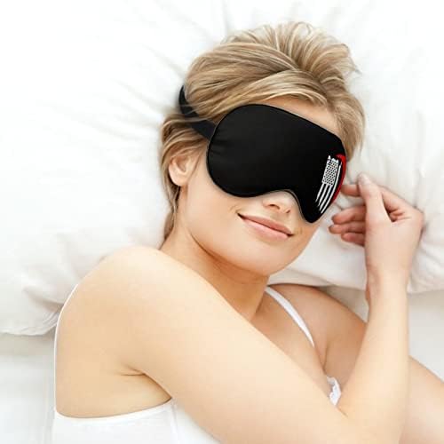 Американско знаме пожарникар за спиење за слепите маски за слепите сенка на окото Смешно ноќно покритие со прилагодлива лента за жени