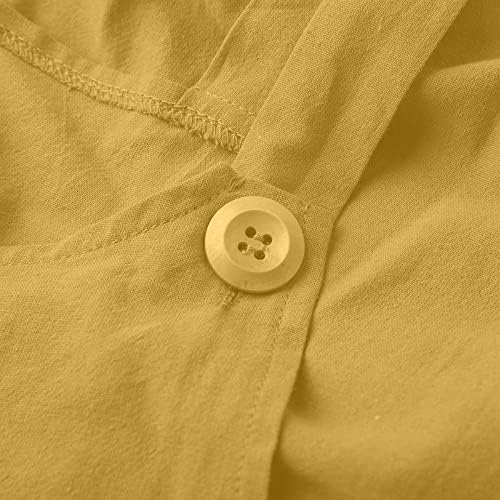 Ruziyoog Compенски џемпери плус големина комбинезони солидна цврста боја памучна постелнина, баги биб панталони со џебови