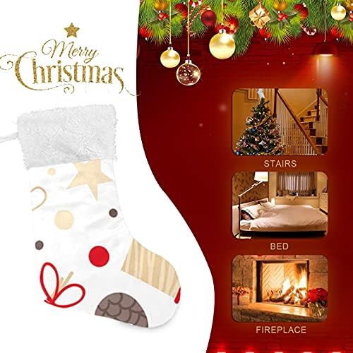 СИНЕСУРСКИ Божиќни црвени бели бели божиќни чорапи Големи Божиќни чорапи за елка камин wallид што виси чорапи чорапи за семејни празнични