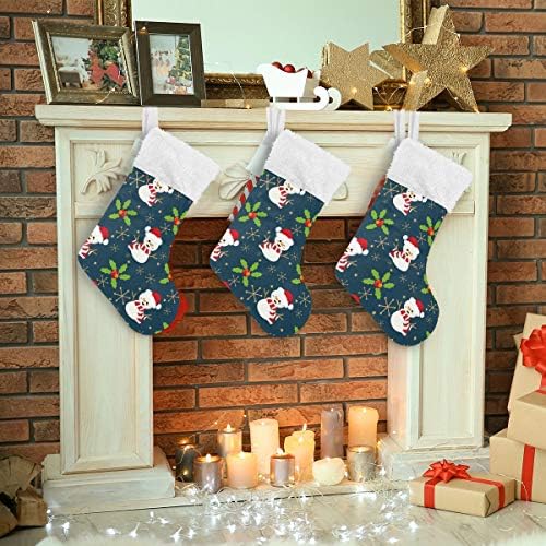 Алаза Божиќни чорапи Снежен човек со Дедо Мраз Холи Бобинки Снегулки Starвезда Божиќ Класик Персонализирани големи декорации за порибување