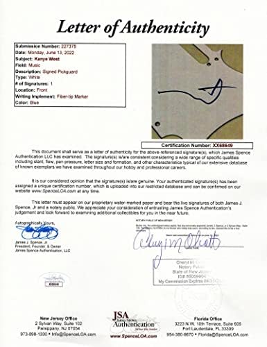 Канје Вест потпиша автограм Црвен Фендер Телекастер Електрична гитара w/ Jamesејмс Спенс автентикација JSA COA - напуштање на колеџ, дипломирање,