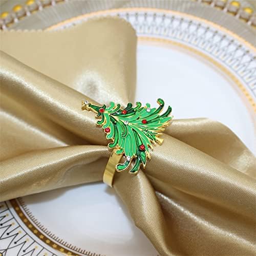 BHVXW 6/12/24PCS Божиќна салфетка прстени за новогодишни салфетки за салфери за венчавки за венчавки за забави за забави