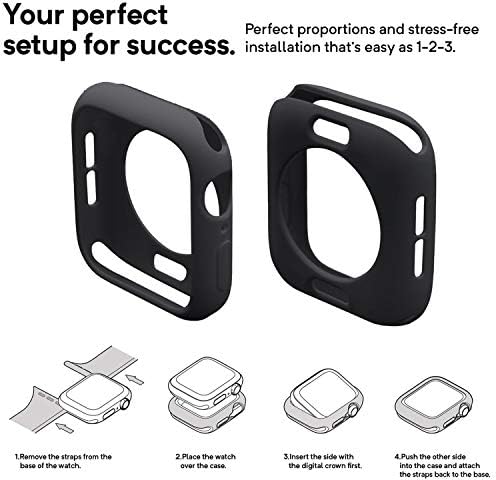 Magwei Soft Silicone Protective Case компатибилен со Apple Watch 38mm/42mm 40mm/44mm, ултра тенок заштитен заштитник компатибилен IWATCH