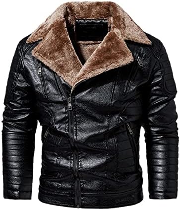 Машки кожни јакни стојат јака палта Менс моторцикл кожна јакна, обична тенка облека кожни палта мажи