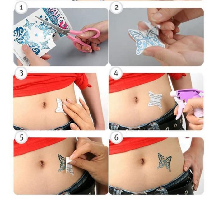10 парчиња лисја налепници за тетоважа Корејски водоотпорен женски симулација тетоважа црна