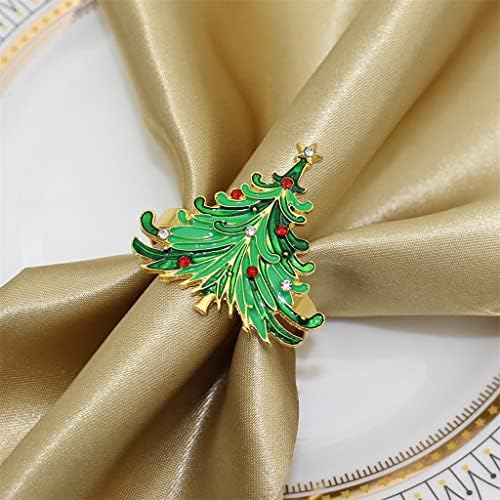 Zjhyxyh 6/12/24pcs Божиќна салфетка прстени за новогодишни салфетки прстени за држачи за венчални празнични вечери за забави декор