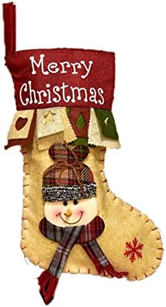 2F99MR Божиќни големи чорапи карирани со кадифен манжетен за декор за порибување торба за подароци