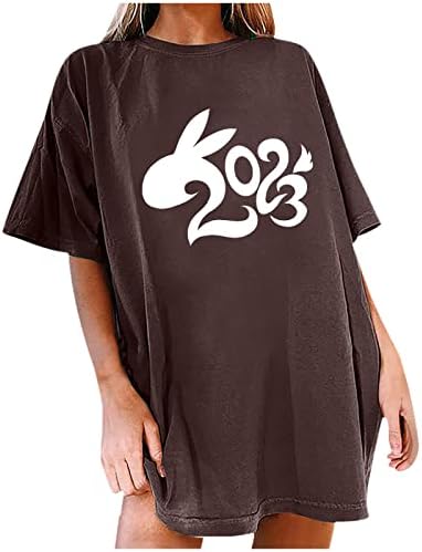 Летен есенски екипаж Топ за девојчиња за удобност со кратки ракави 2023 облека трендовски графички салон кошула 82 82