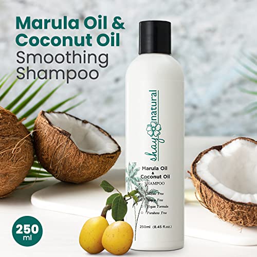 Шај за природна марула и кокосово масло Шампон | Благ шампон за чистење што измазнува, хидрира и навлажнува