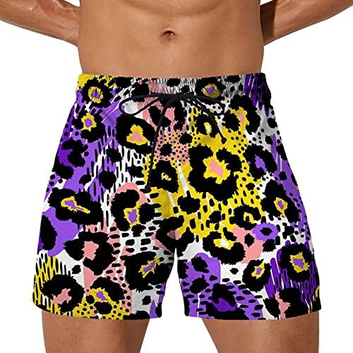 Менс бикини за пливање за пливање обичај лого модни летни шорцеви случајни облечени машки животински леопард печати 3Д без џебни