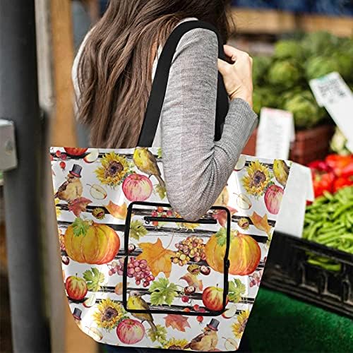 Денот на благодарноста птици овошје што може да се преклопи торбичка торба за намирници за намирници, тешка школа торба торба за шопинг