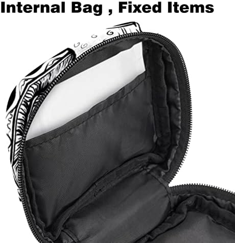 Торба за период на санитарна салфетка, санитарна торба за женски подлога санитарна подлога торбички за девојчиња жени дами, психа од црна печурка