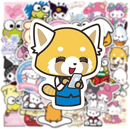 JSYAVG 100 парчиња симпатична Kawaii MyMelody & Kuromi налепници Cinnamoroll Pompompurinstickers за деца, налепница на јапонски цртани филмови