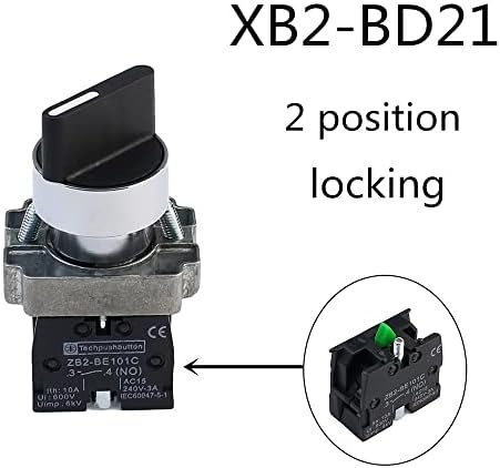 UNCASO XB2-BD21 XB2-BD33 2/3 Позиции 1N0/1NC & 1NO/2NO LATCHING SELOWNOCKING/моментален прекинувач за притискање на селекторот