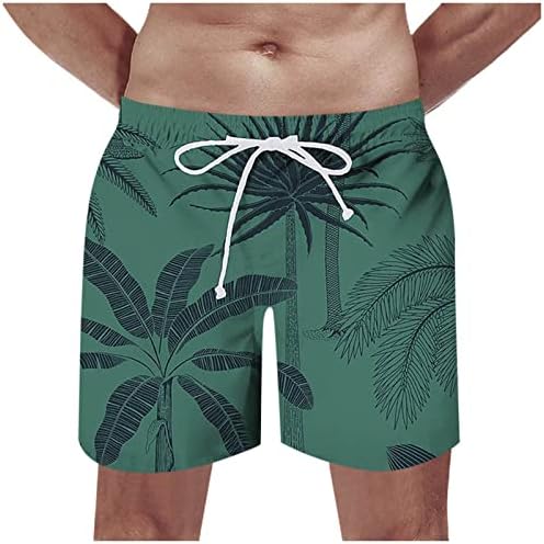 Венкомг1 машки плитки за пливање, шорцеви од плажа во хавајски стил на тропски табли