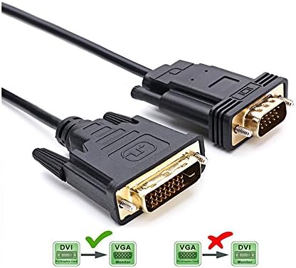 DVI 24+1 DVI-D извор на VGA машки мијалник Активен кабел конвертор за компјутерски монитор HDTV 2,0 m, 2m, црна