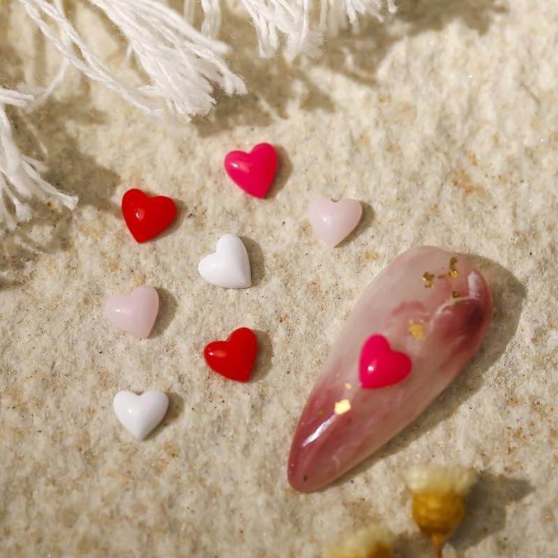 50 парчиња бела керамика мала праска срце мазно мало црвено сонце е рамна loveубовна нето форма бисер за нокти стерео додатоци -