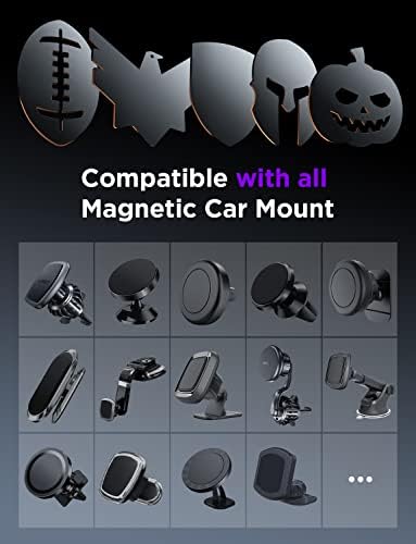 Држач за монтирање на лисен магнетски автомобил + метални плочи за монтирање на телефонски магнетски автомобил