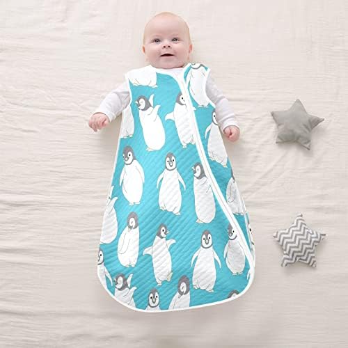 VVFELIXL вреќа за спиење за новородени бебиња - шема на пингвин бебе што се носи ќебето за носење - торба за спиење на транзиција за новороденче