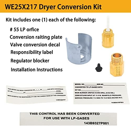 WE25X217 комплет за конверзија на течен пропан, погоден за GE, Hotpoint Gas Faners, природен гас до течен пропан, Заменете го WE25X0217,