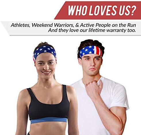Сад Патриоти Американско Знаме Спортска Бандана за Мажи &засилувач; Жени: Лента За Глава Што Ја Отстранува Потта За Вежбање, Трчање,