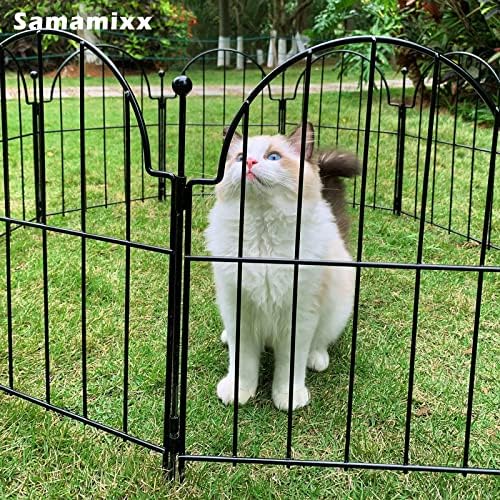 Декоративна градина за градинарски градина Samamixx, 10 пакувања без мечување на мечување 10,83ft × 22in животинска бариера граница за кучиња зајак миленичиња, метални гради