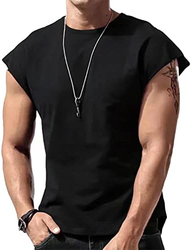 Jeeyjoo Манс маица без ракави основни исмејувачки темилики тенок фит подзлав пулвер термички цврст резервоар врвови на врвови