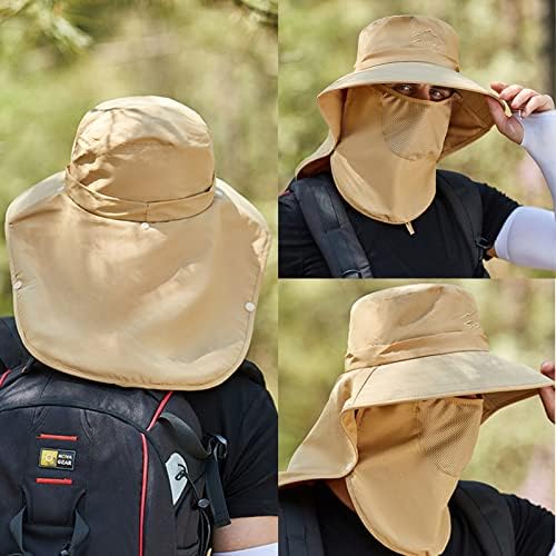 Сонце капа за мажи жени, заштита од сонце риболов капа што може да се преклопи водоотпорни капи за корпи за лето риболов кампување