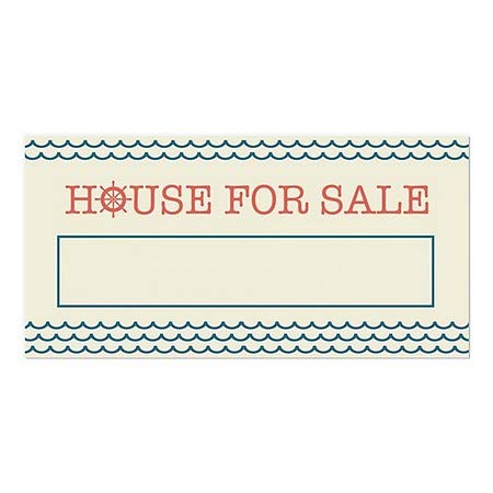 CGSignLab | „Куќа за продажба -Наутични бранови“ прозорецот за лепење | 24 x12