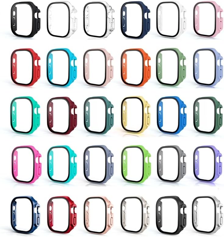 Sdutio Glass+Cover for Apple Watch Case 49mm браник темпераментен случај Apple Watch Ultra Screen Protector Iwatch Serie Ultra 49mm Case Case