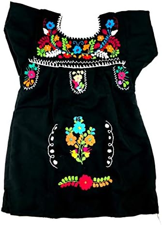 Мексикански фустан за новороденче Големина 1 Техуакан фустан во боја Црн ден на мртвата забава за тематски забави за Ноќта на вештерките
