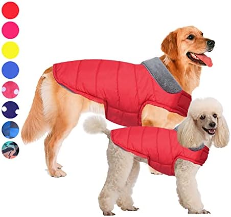Фратрална јакна за кучиња мека водоотпорна ветровитска реверзибилна облека за зимски кучиња топол палто за мали средни големи кучиња