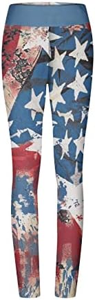 Женски хеланки на јога мода американско знаме печати високи дното на половината, џогер спорт спортски панталони панталони панталони