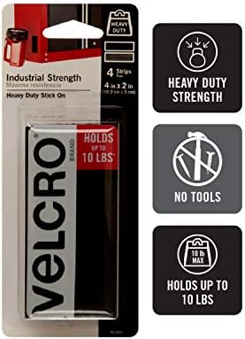 Тешка лента со тешки ленти за бренд Velcro и сврзувачки елементи за тешки вредности | Ленти од 4х2 инчи 4 сетови | Има 10 фунти | Лепило за