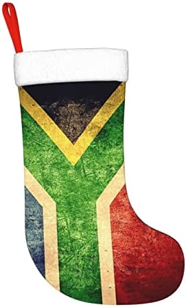 QG ZZX знаме на јужноафрикански Божиќно порибување Божиќни чорапи камин виси чорап 18 инчи за одмор