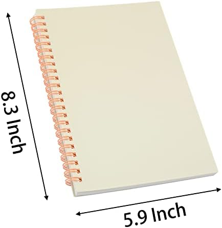 Спирална тетратка на Јансанидо, 6 парчиња A5 бел дебел пластичен тврд покрив 7мм колеџ управуваше 80 листови -160 страници списанија