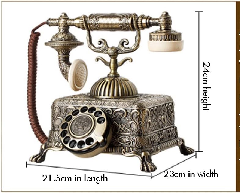 ZLXDP метал гроздобер антички телефон старомоден корпет телефон со ротационо бирање за украси за домашни канцеларии