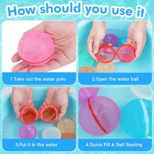 Балони за вода што може да се употреби 12 парчиња Брзо пополнете самостојно запечатување, полнење топки за вода за деца, брзо полнење