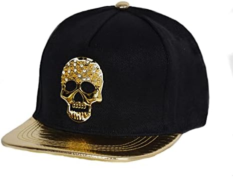 Trum namii unisex Hellfire Skull Flat Bill Bred Hat y2k Облека Goth Baseball Hat Прилагодливи капачиња за Snapback за мажи жени подароци