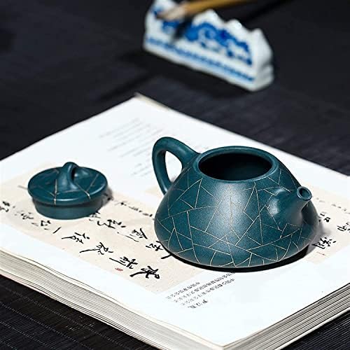 Чајник чајник пурпурен песок сад рачно изработена чаша чај азурна глина златен камен сина чај сет чајници