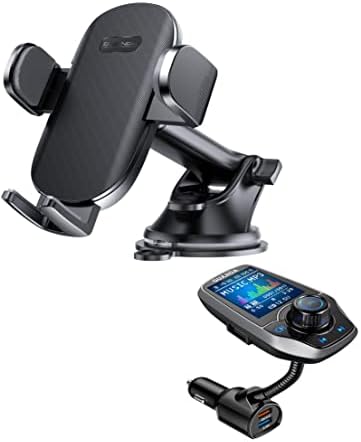 Bluetooth FM предавател и телефонски монтирање за автомобил, повик без раце, држач за ротација на телефон за шофершајбна/табла