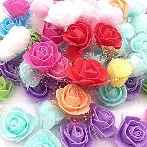 Shukele huatou810 100pcs/lot 3cm diy рачно изработени цвеќиња од пена роза цветна глава вештачка пена пена роза свадба декорација за