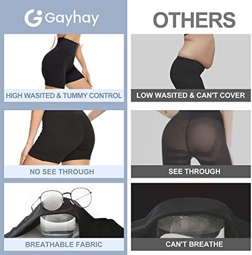 Gayhay 3 пакуваат женски велосипедисти шорцеви - 5 меки шорцеви со високи половини за јога за атлетски тренинзи