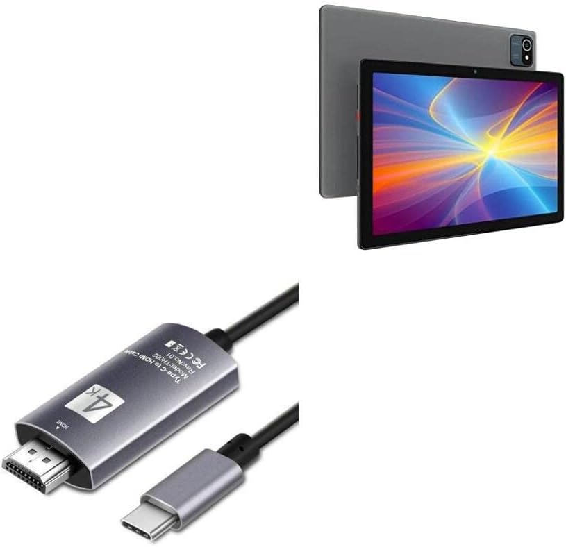BoxWave Кабел Компатибилен Со Moderness Android 10 ТАБЛЕТ MB1001-SmartDisplay Кабел-USB Тип-C ДО HDMI, USB C/HDMI Кабел-Jet Black