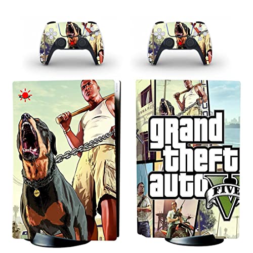 За PS4 Pro - Game Grand GTA Theft и Auto PS4 или PS5 налепница за кожа за PlayStation 4 или 5 конзола и контролори Декал Винил ДУЦ -5946